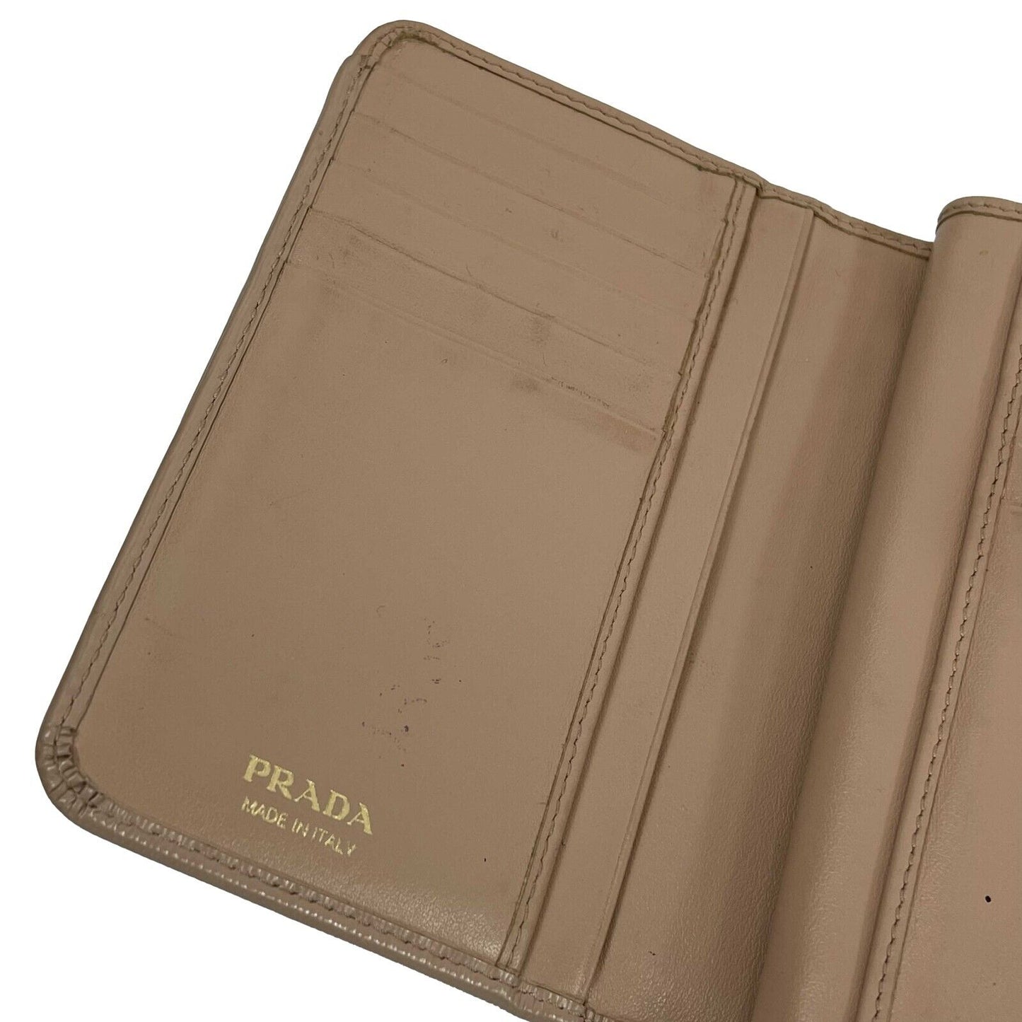 Prada - Small Saffiano Leather Card Wallet - Powder Pink / Gold