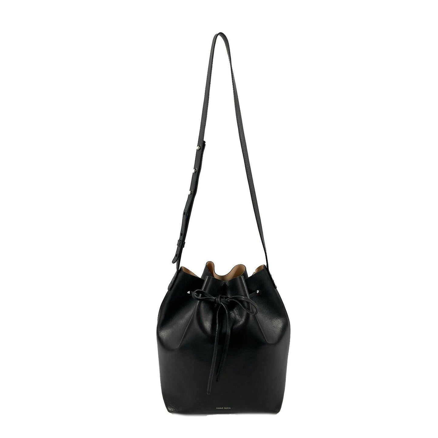 Mansur Gavriel - Black Leather Bucket Bag w/ Pouch - Crossbody Strap