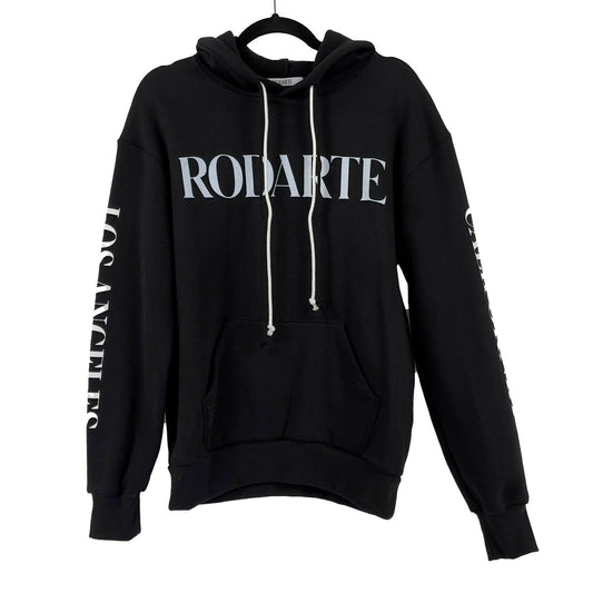 Rodarte Logo Hoodie Sweatshirt - Black, White - XS - Jacket Coat