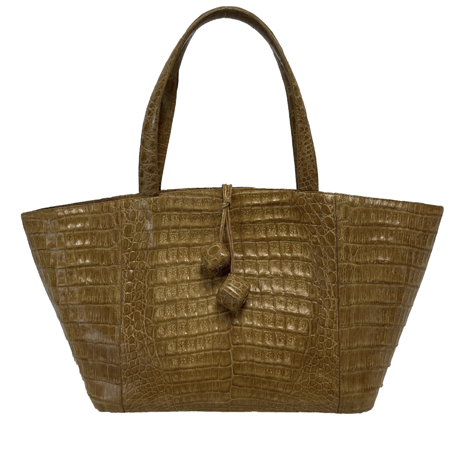 Nancy Gonzalez - Good - Crocodile Tote Satchel - Tan - Handbag