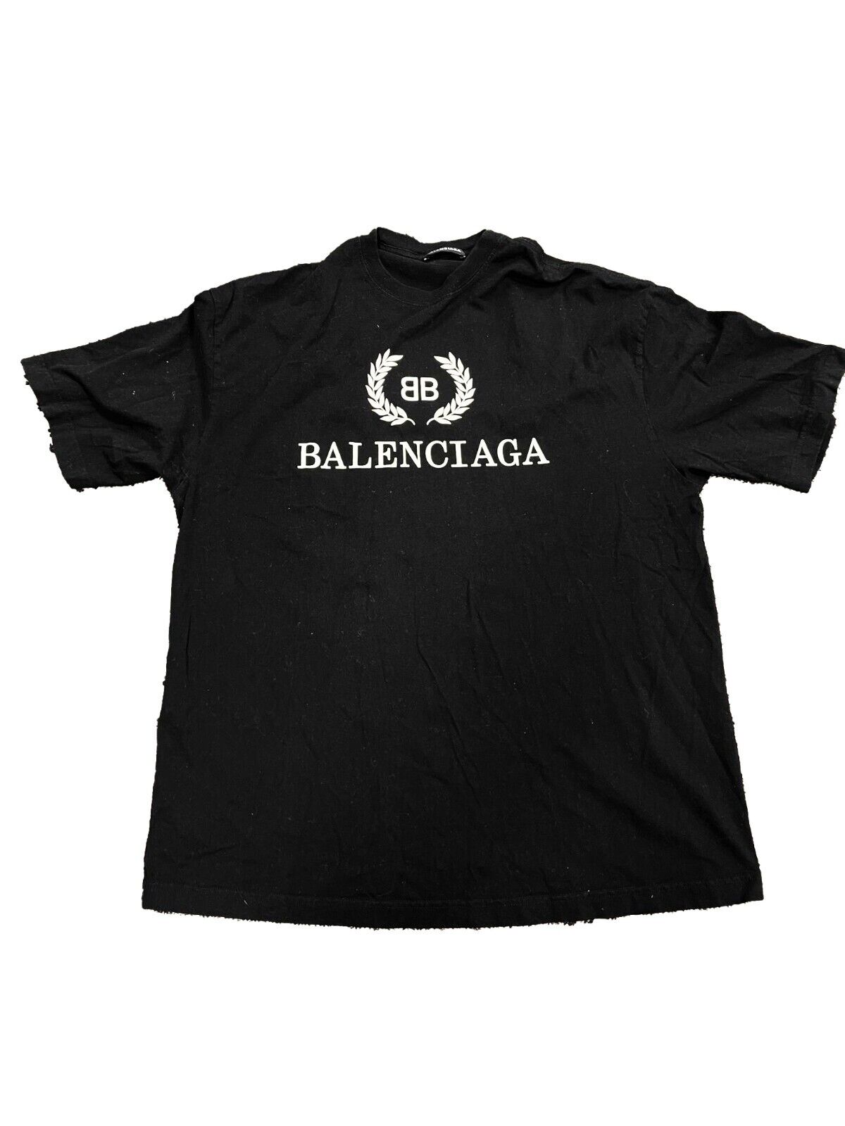 Balenciaga - Men's SS19 Logo Crown Oversized Black T-Shirt - Size S