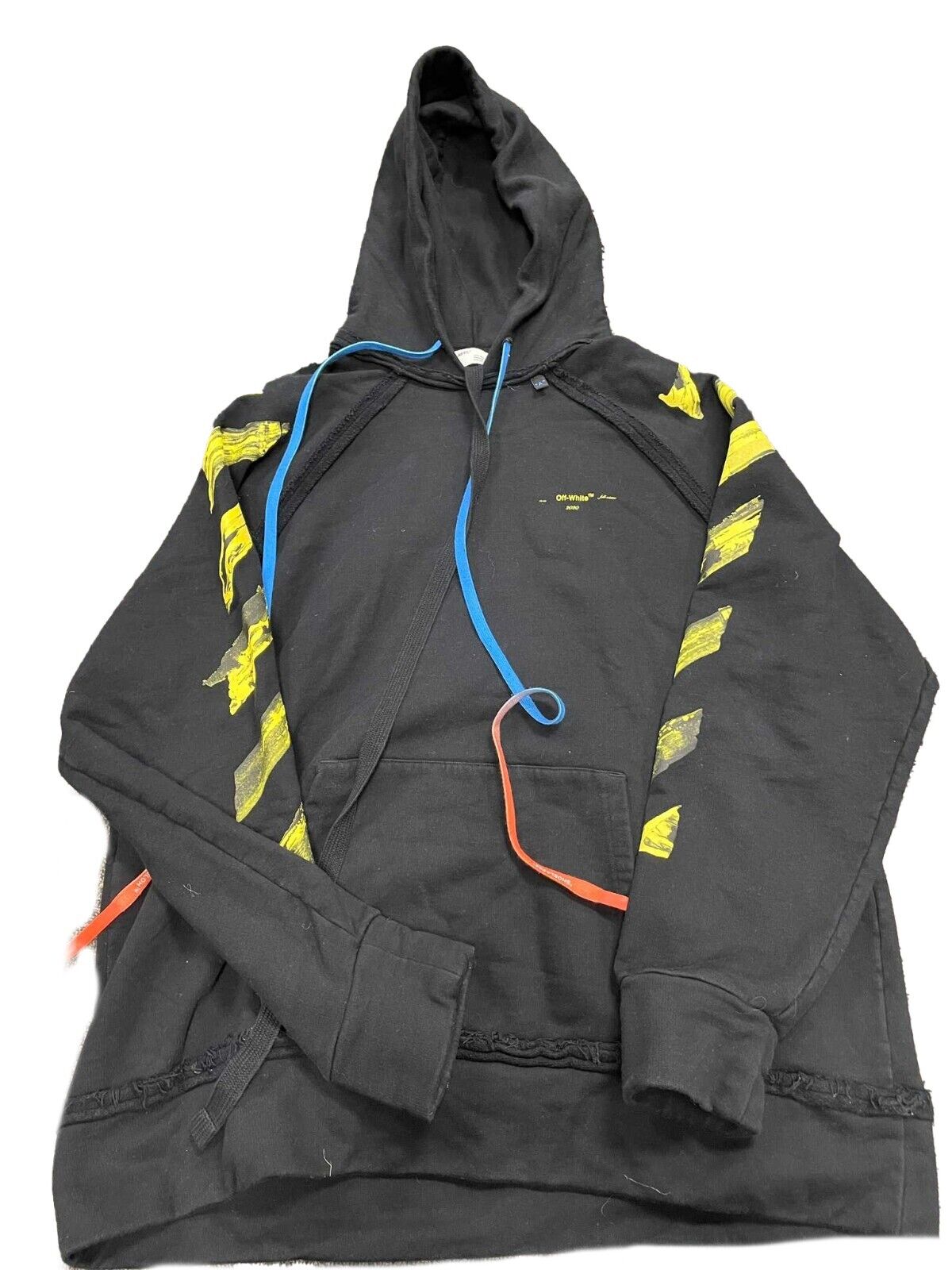 Off-White - Arrows Incomplete Hoodie - Black and Multicolor - Medium - Jacket