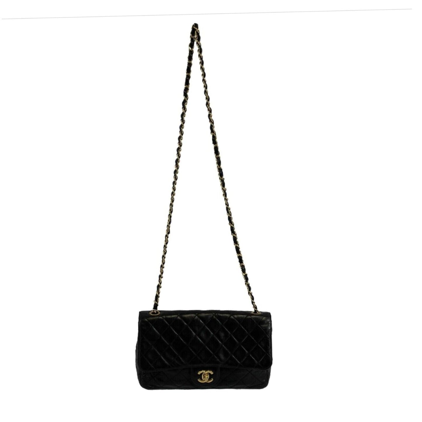 CHANEL - Vintage Classic CC Single Flap Black Medium Crossbody / Shoulder Bag