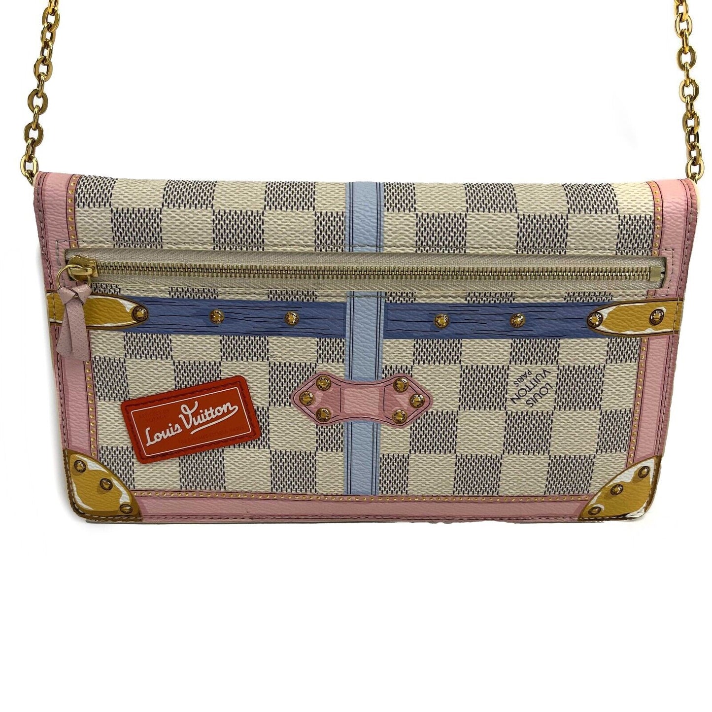 Louis Vuitton - Rare Damier Azur Summer Trunks Pochette Weekend Chain Crossbody